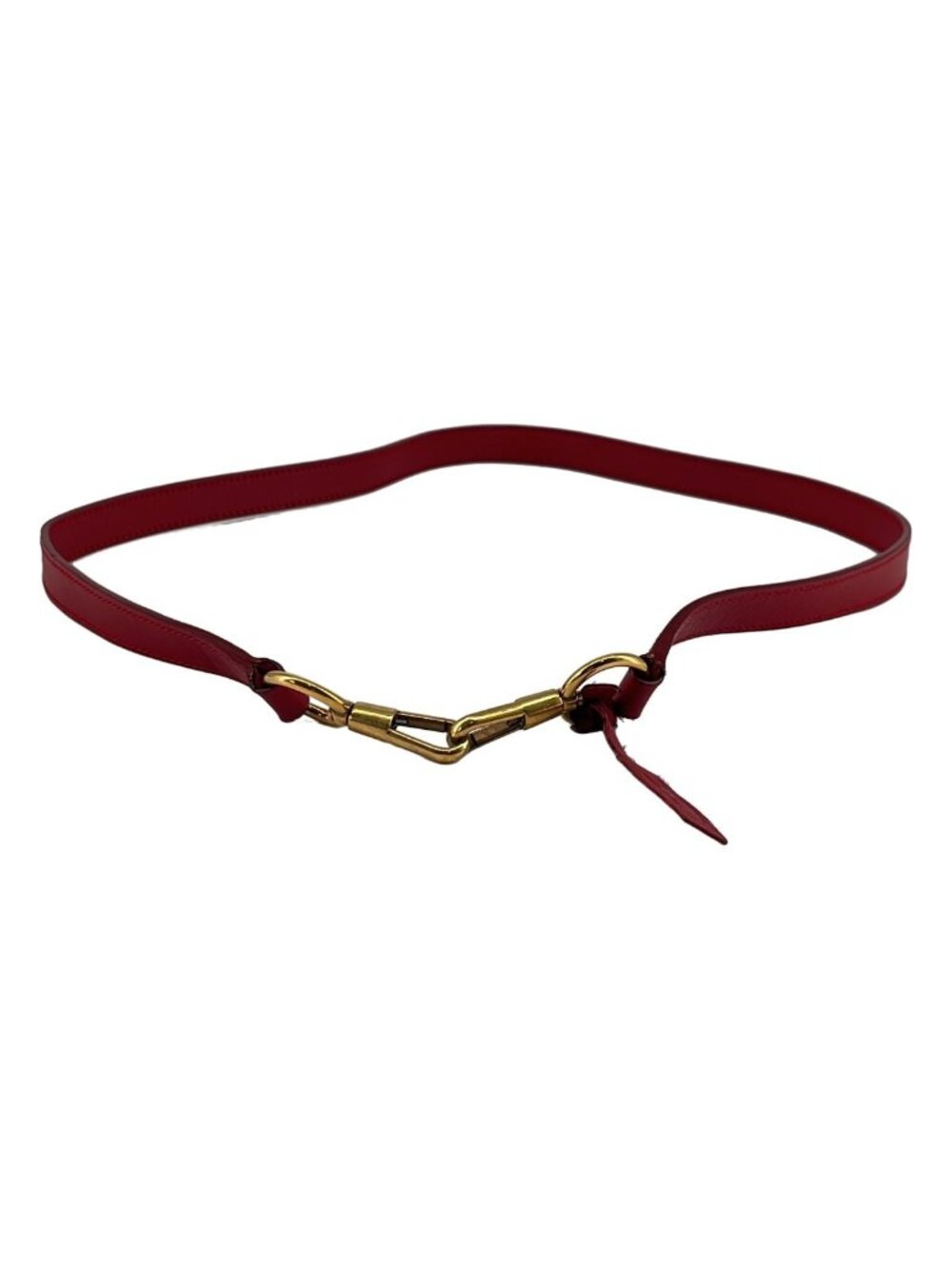 Saint Laurent Leather Shoulder Strap Belt Red Gold